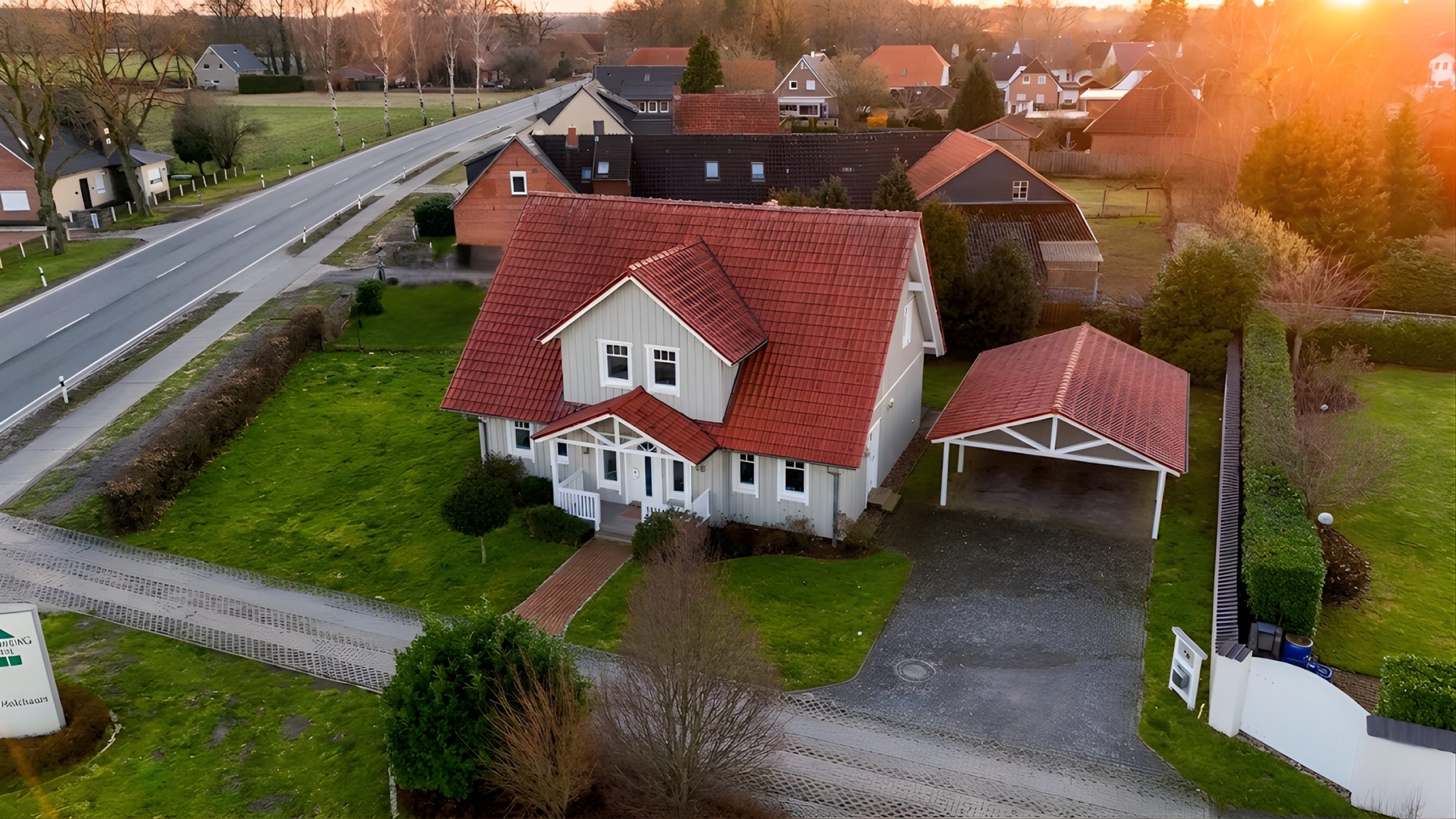 Schwedenhaus Poggenburg — Luftaufnahme mit EDP Signature Grading